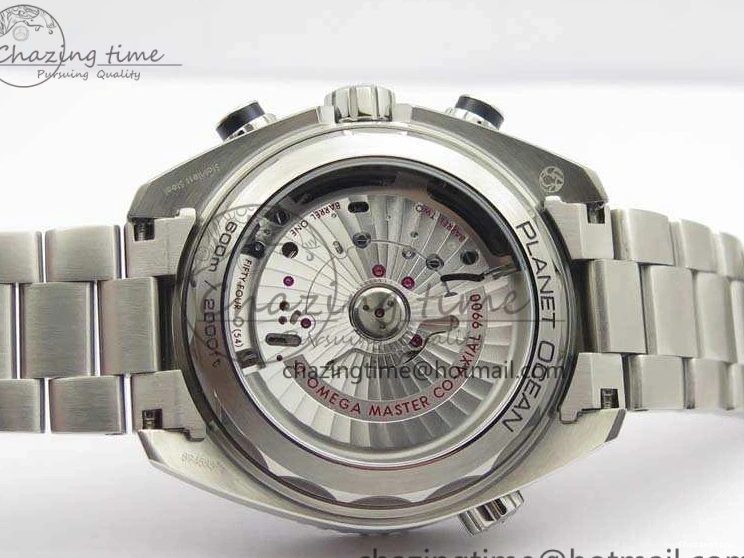 0218 Planet Ocean Master Chrono SS OM 1:1 Best Edition Gray Dial On SS Bracelet A9900 V Efficient 8116
